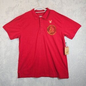 NWT Disney Mens XL Classic Fit Red Grumpys Miners Guild Polo Shirt Attitude Dad